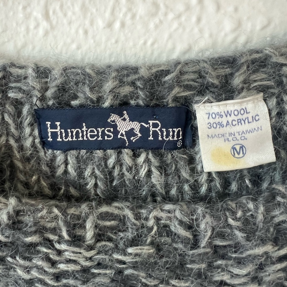 Hunters Run Gray Wool Blend Bobble Knit Sweater M - Picture 3 of 4